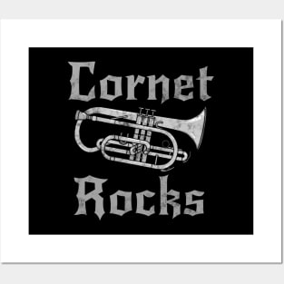 Cornet Rocks, Cornetist Goth Heavy Rock Brass Musician Posters and Art